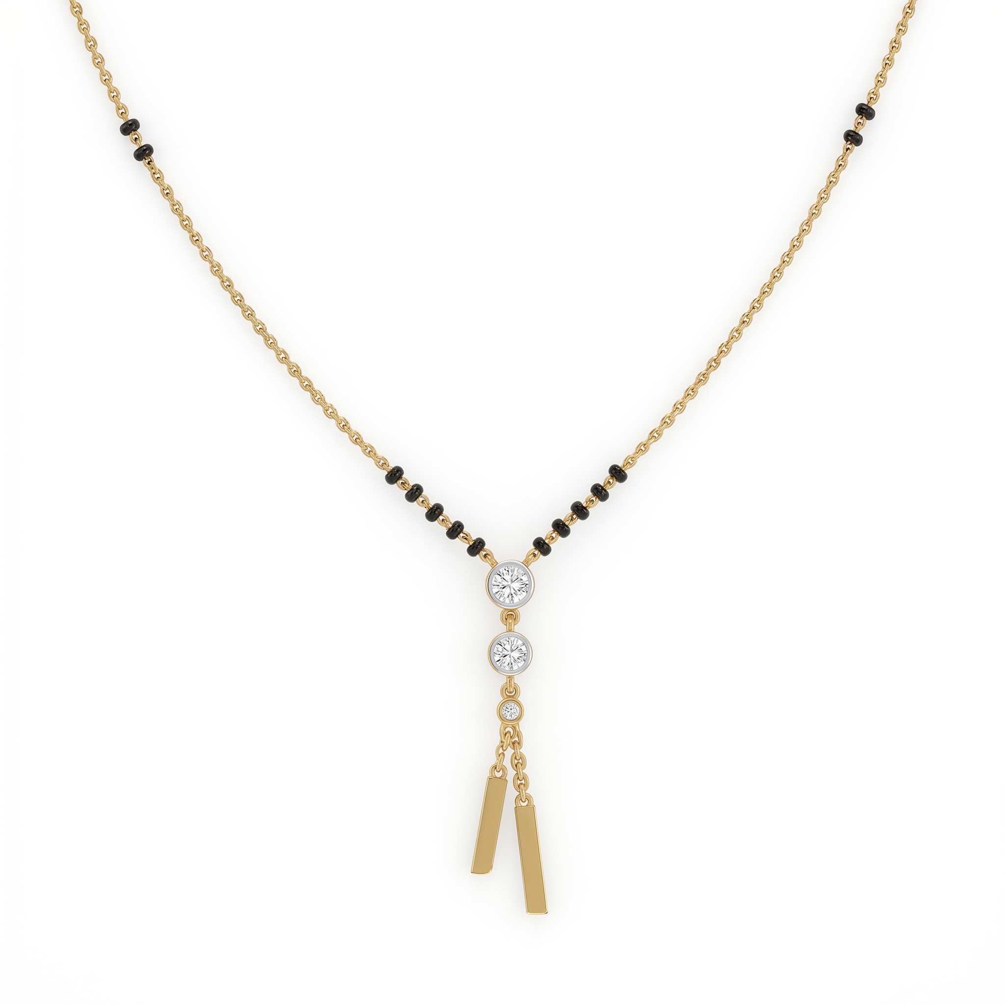 Celestial Petal Diamond Mangalsutra by SVADEZI - yellow