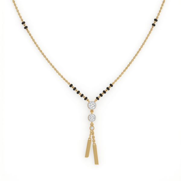 Celestial Petal Diamond Mangalsutra by SVADEZI - yellow
