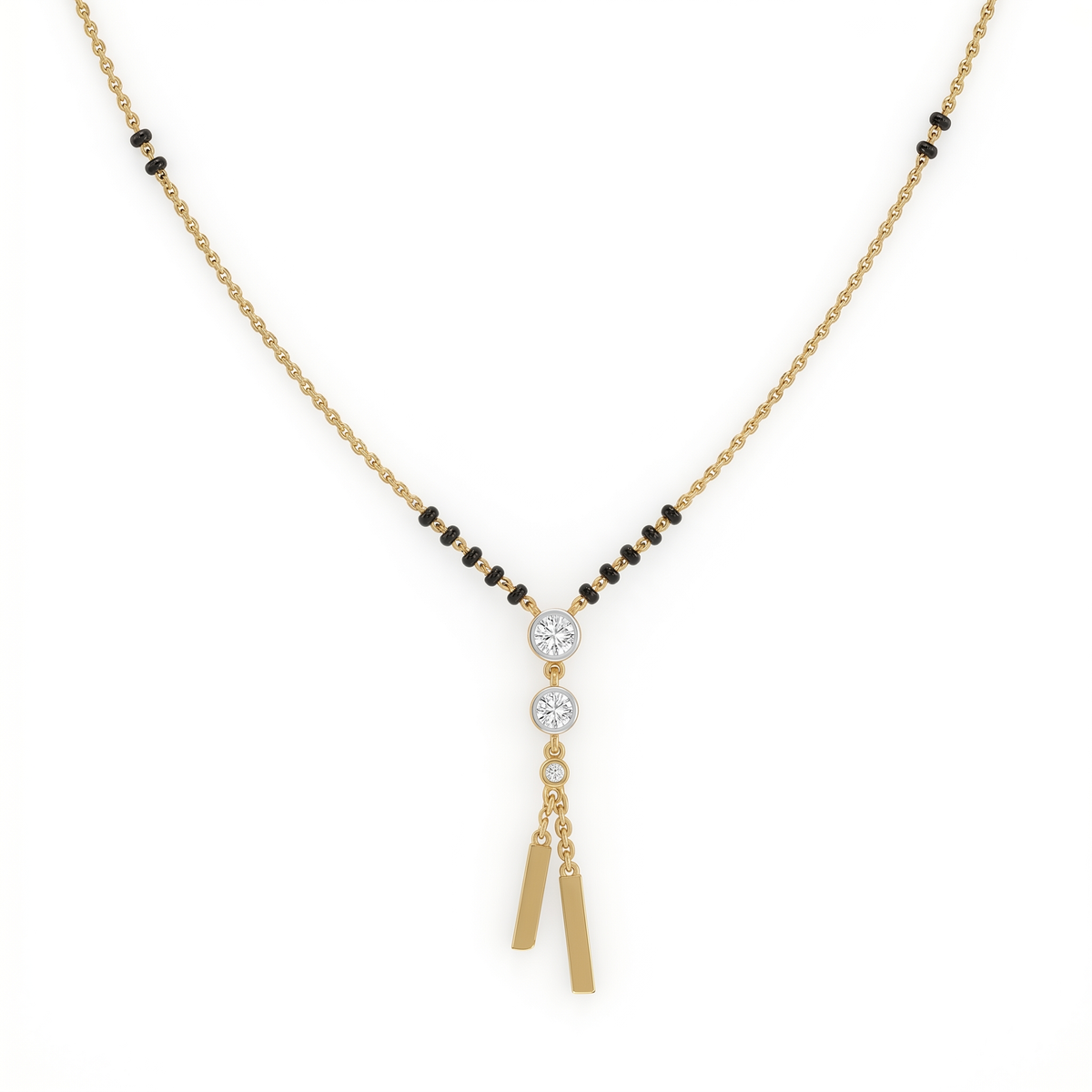 Celestial Petal Diamond Mangalsutra by SVADEZI - yellow