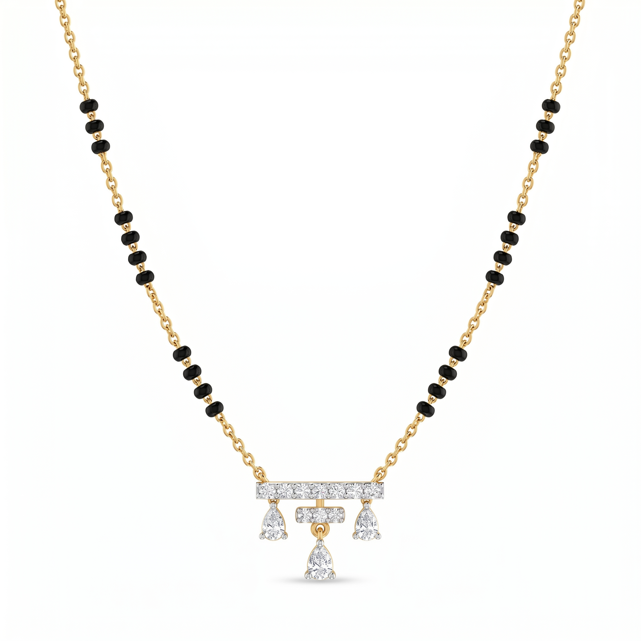 Cascading Vision Diamond Mangalsutra by SVADEZI - yellow