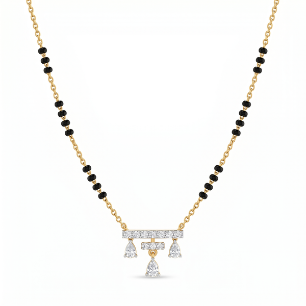 Cascading Vision Diamond Mangalsutra by SVADEZI - yellow