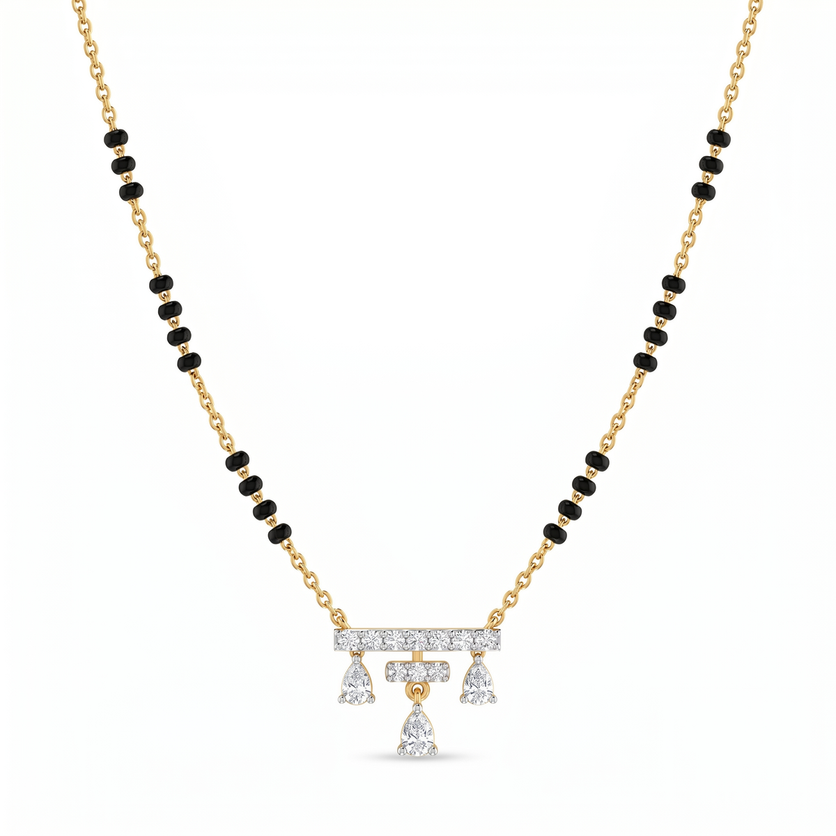 Cascading Vision Diamond Mangalsutra by SVADEZI - yellow