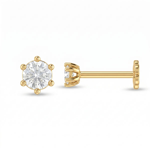 Enchanted Heritage Diamond Nose Pin by SVADEZI - yellow