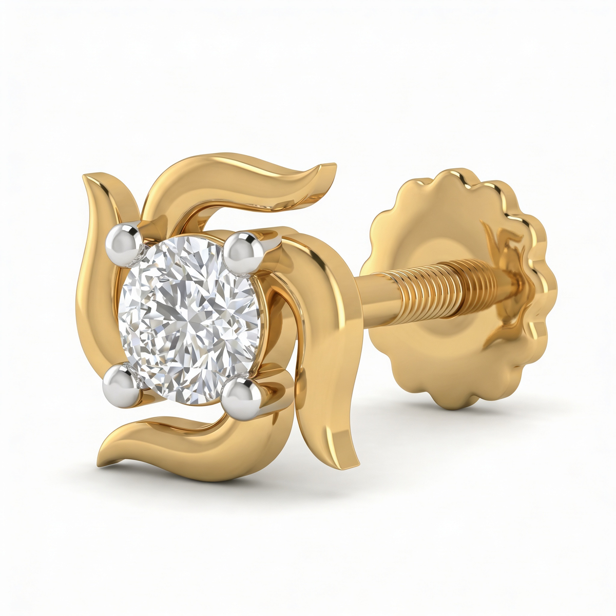 Enchanted Charm Diamond Nose Pin by SVADEZI - yellow