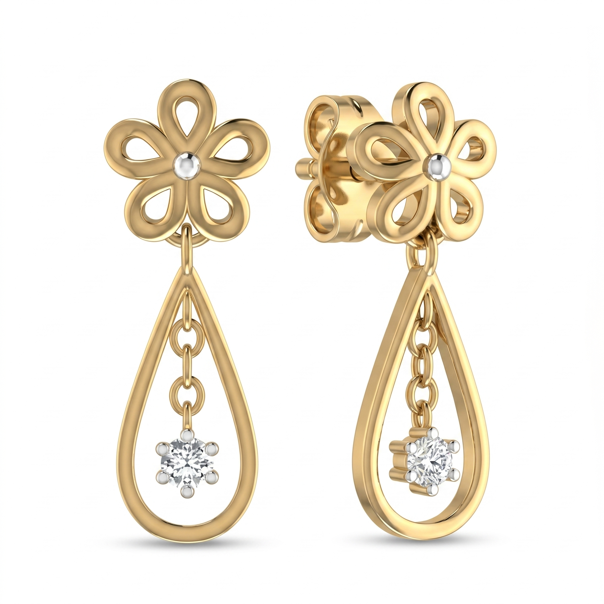 Celestial Bliss Diamond Earrings by SVADEZI - yellow
