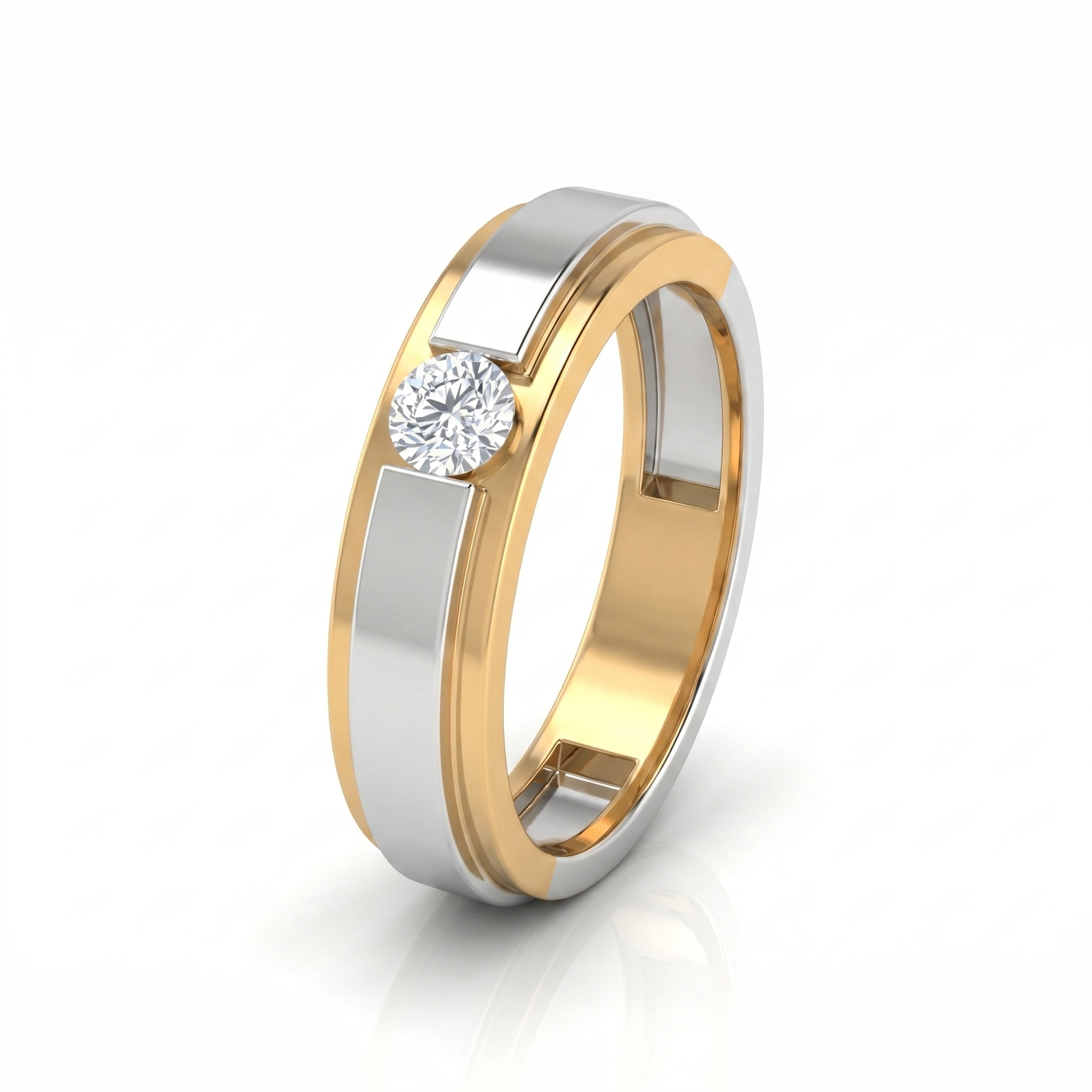Glistening Embrace Men's Diamond Ring by SVADEZI - yellow