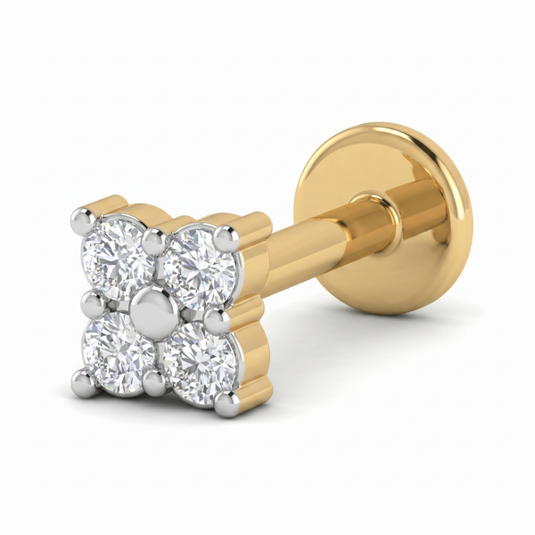 Enchanted Melody Diamond Nose Pin by SVADEZI - yellow