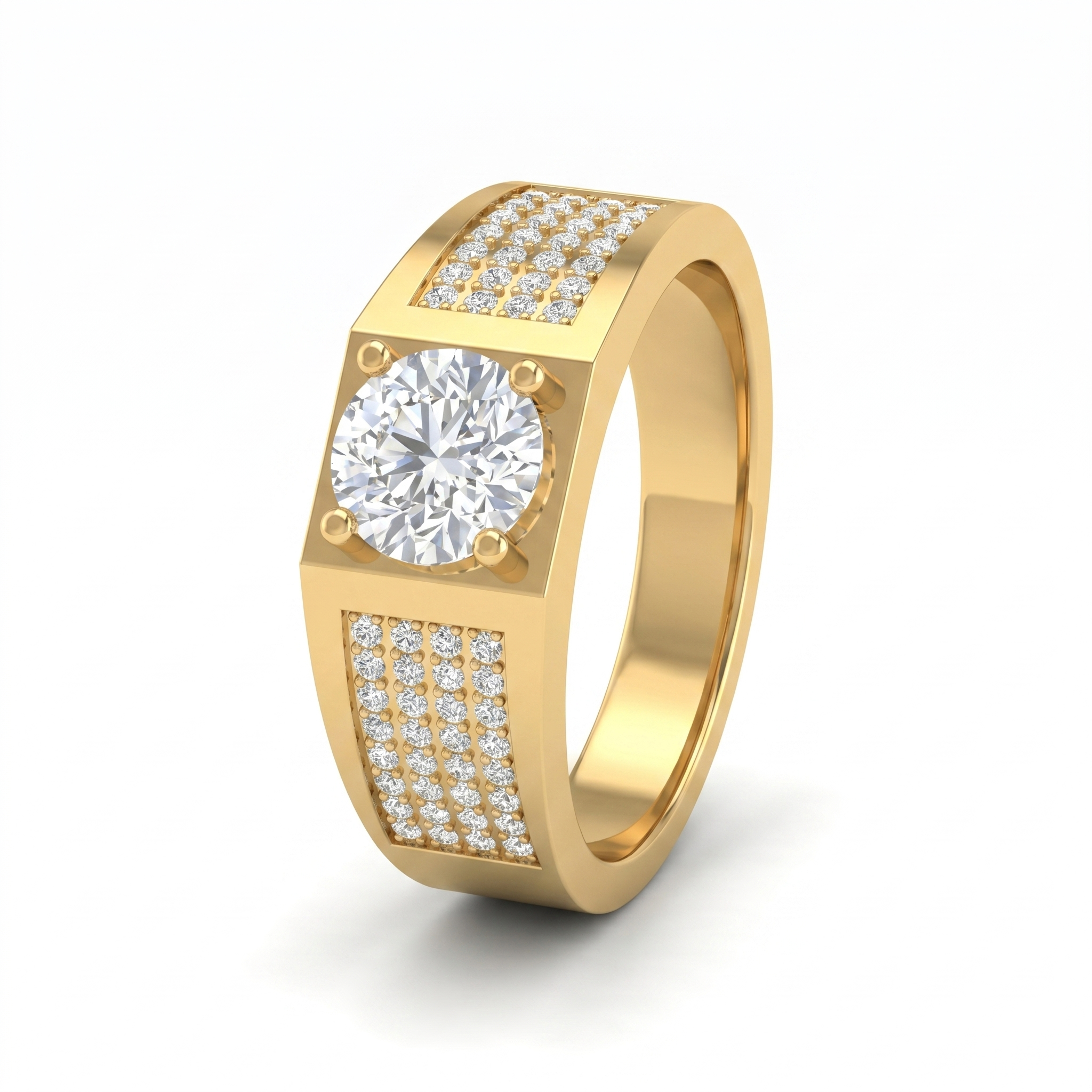 Cascading Reverie Men's Diamond Ring by SVADEZI - yellow