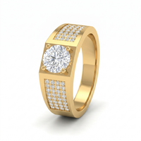Cascading Reverie Men's Diamond Ring by SVADEZI - yellow