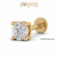 Crowned Spell Diamond Nose Pin by SVADEZI - yellow