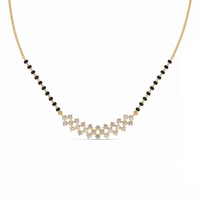 Sparkling Halo Diamond Mangalsutra by SVADEZI - yellow
