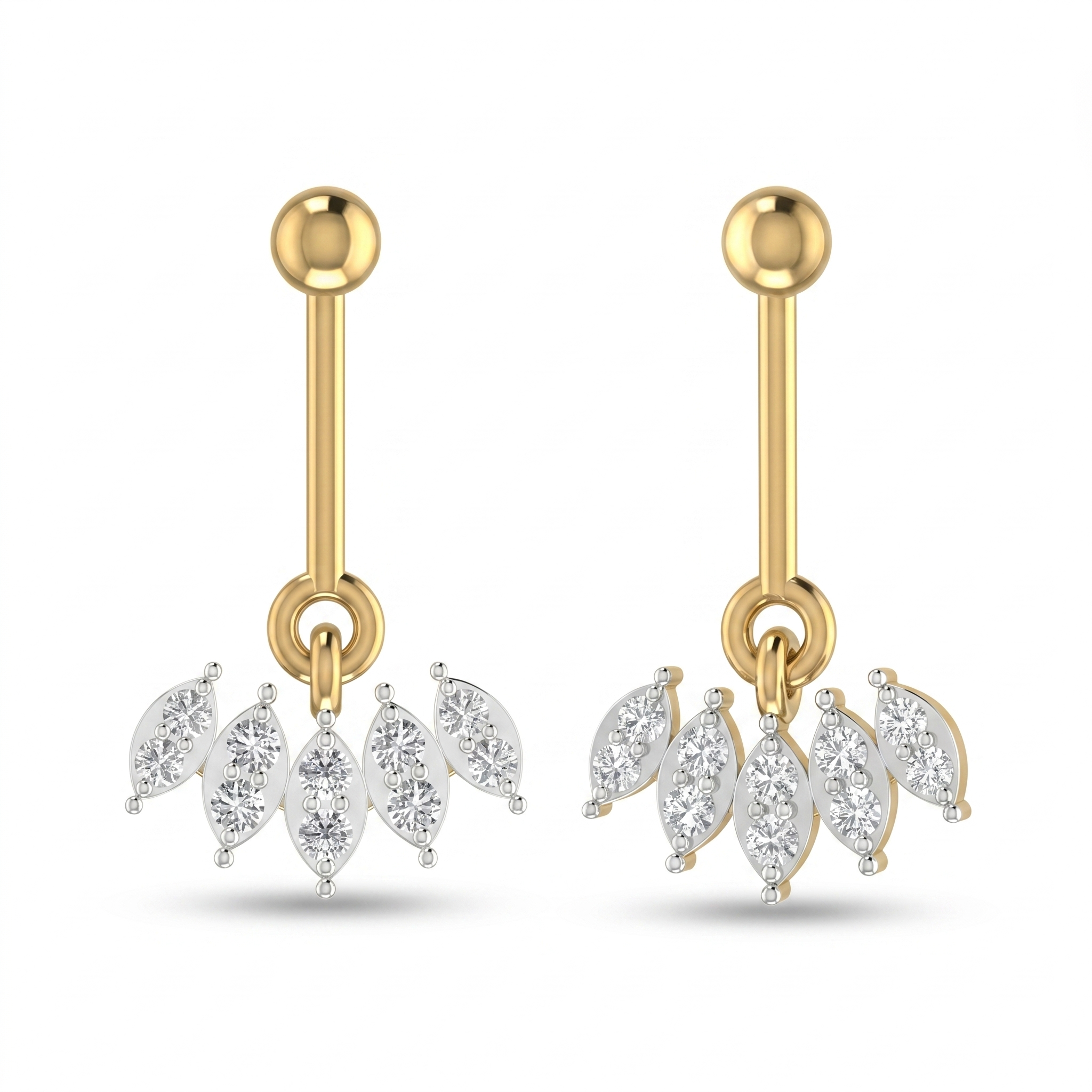 Solstice Ode Diamond Earrings by SVADEZI - yellow