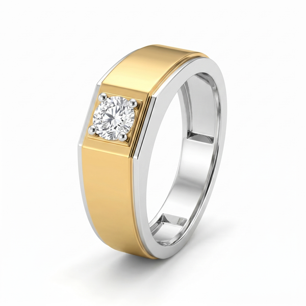 Opulent Glow Men's Diamond Ring by SVADEZI - yellow