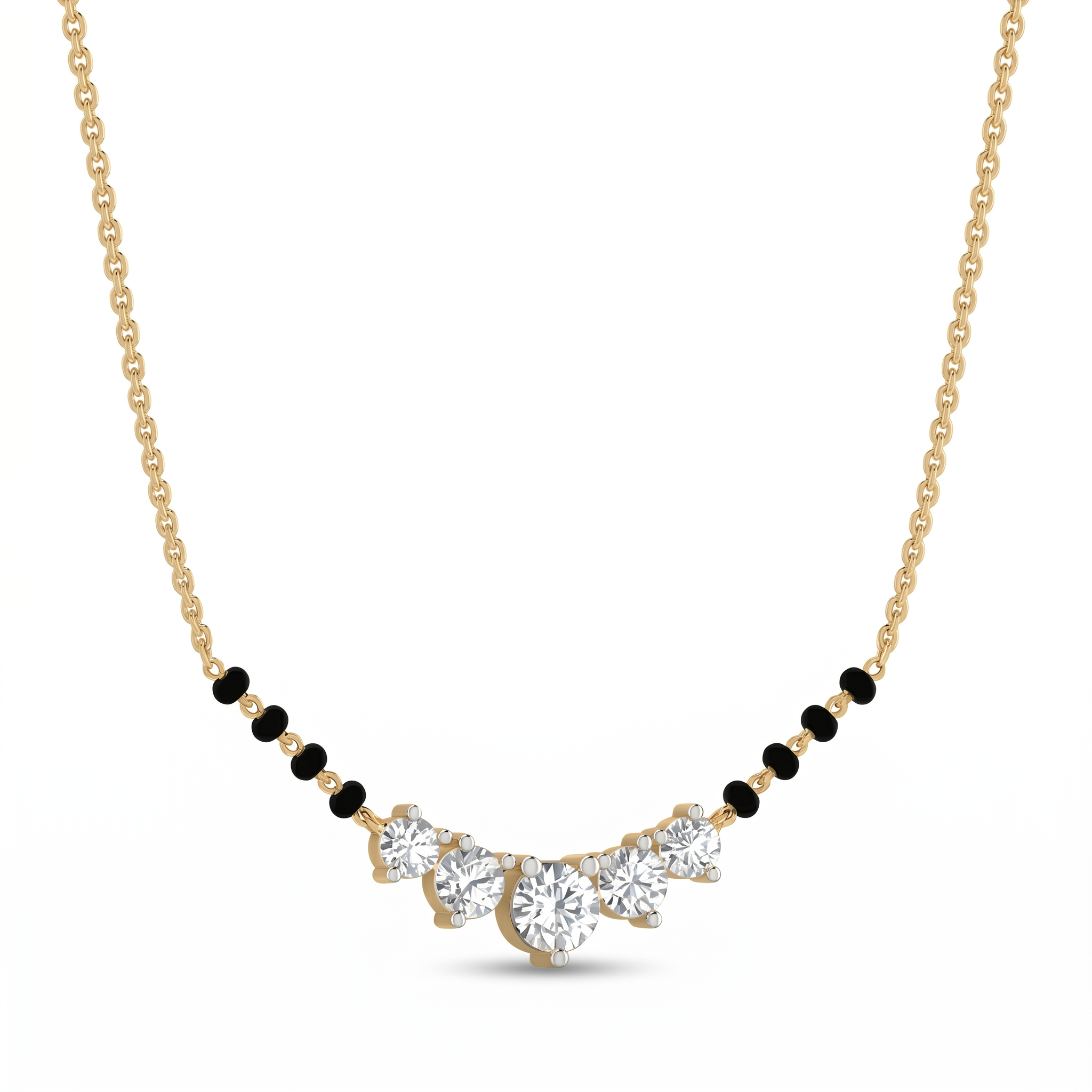 Dawn Ballad Diamond Mangalsutra by SVADEZI - yellow