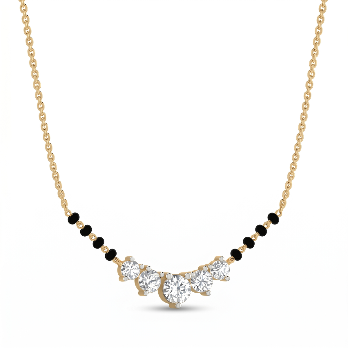 Dawn Ballad Diamond Mangalsutra by SVADEZI - yellow