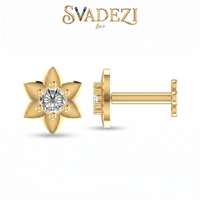 Sparkling Cascade Diamond Nose Pin by SVADEZI
