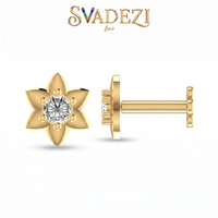 Sparkling Cascade Diamond Nose Pin by SVADEZI - yellow