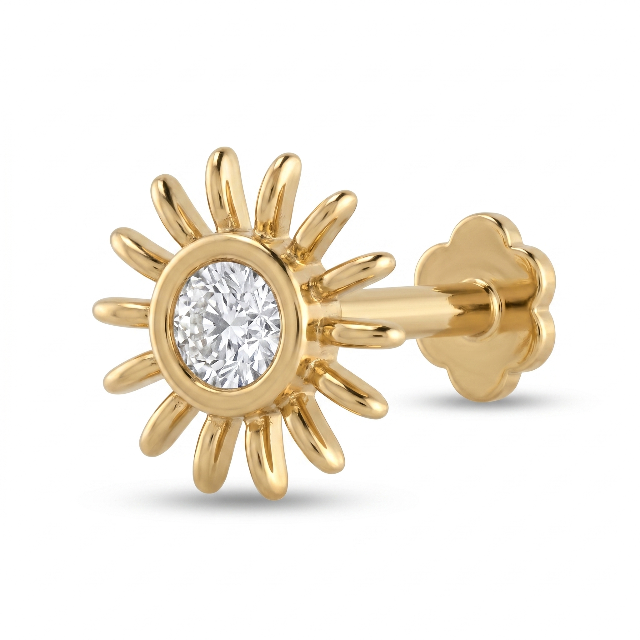 Dawn Beauty Diamond Nose Pin by SVADEZI - yellow