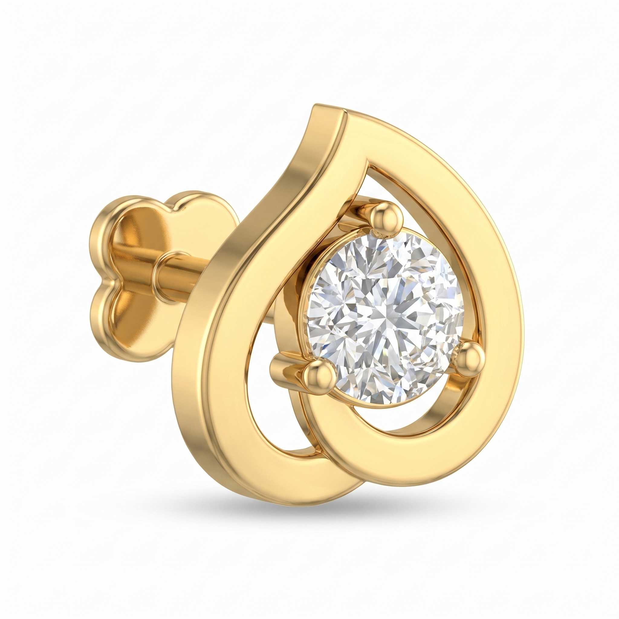 Sublime Embrace Diamond Nose Pin by SVADEZI - yellow