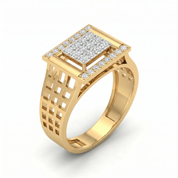 Lavish Embrace Men's Diamond Ring by SVADEZI - yellow
