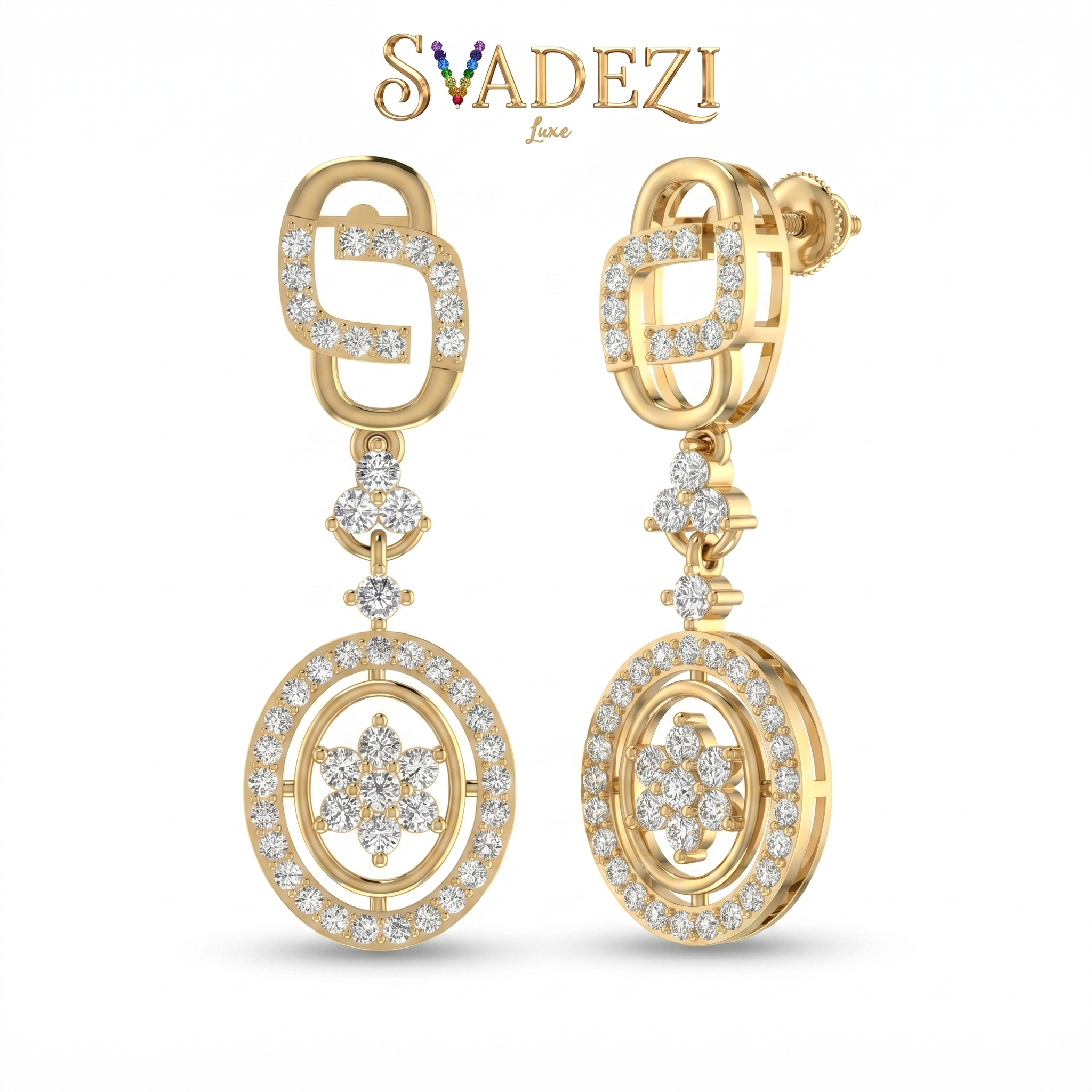 Regal Charm Diamond Earrings by SVADEZI - yellow