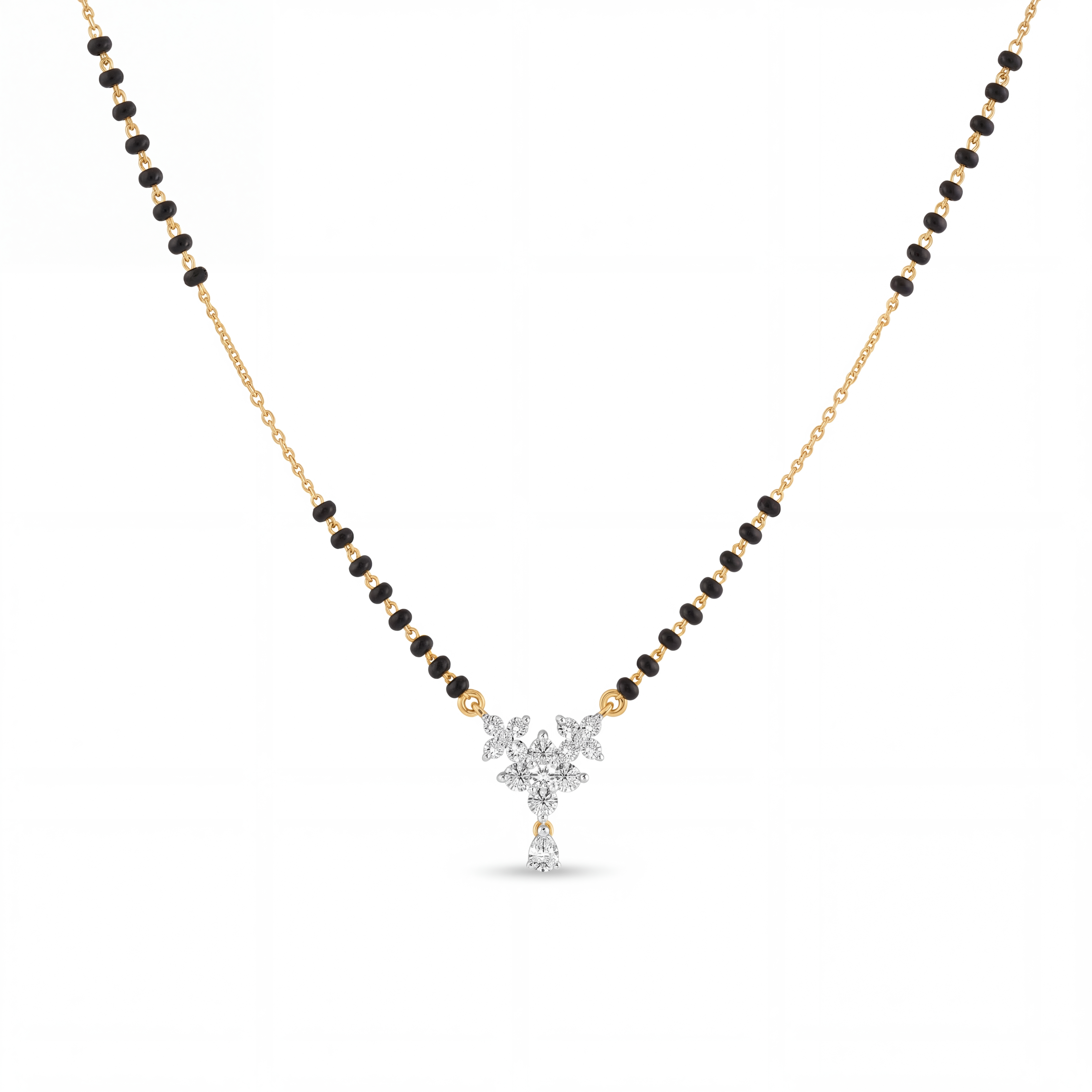 Ornate Cascade Diamond Mangalsutra by SVADEZI - yellow