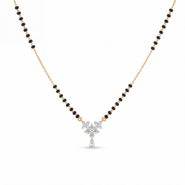Ornate Cascade Diamond Mangalsutra by SVADEZI - yellow