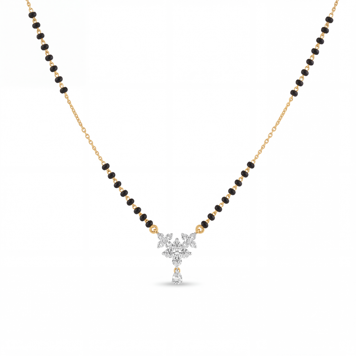 Ornate Cascade Diamond Mangalsutra by SVADEZI - yellow