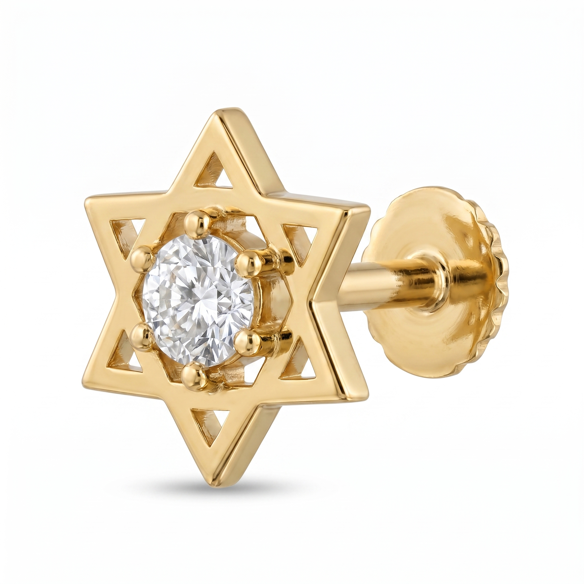 Aureate Reverence Diamond Nose Pin by SVADEZI - yellow