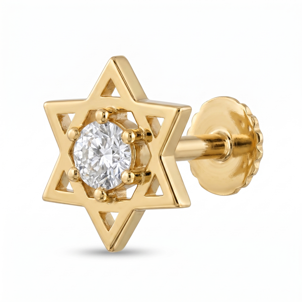 Aureate Reverence Diamond Nose Pin by SVADEZI - yellow