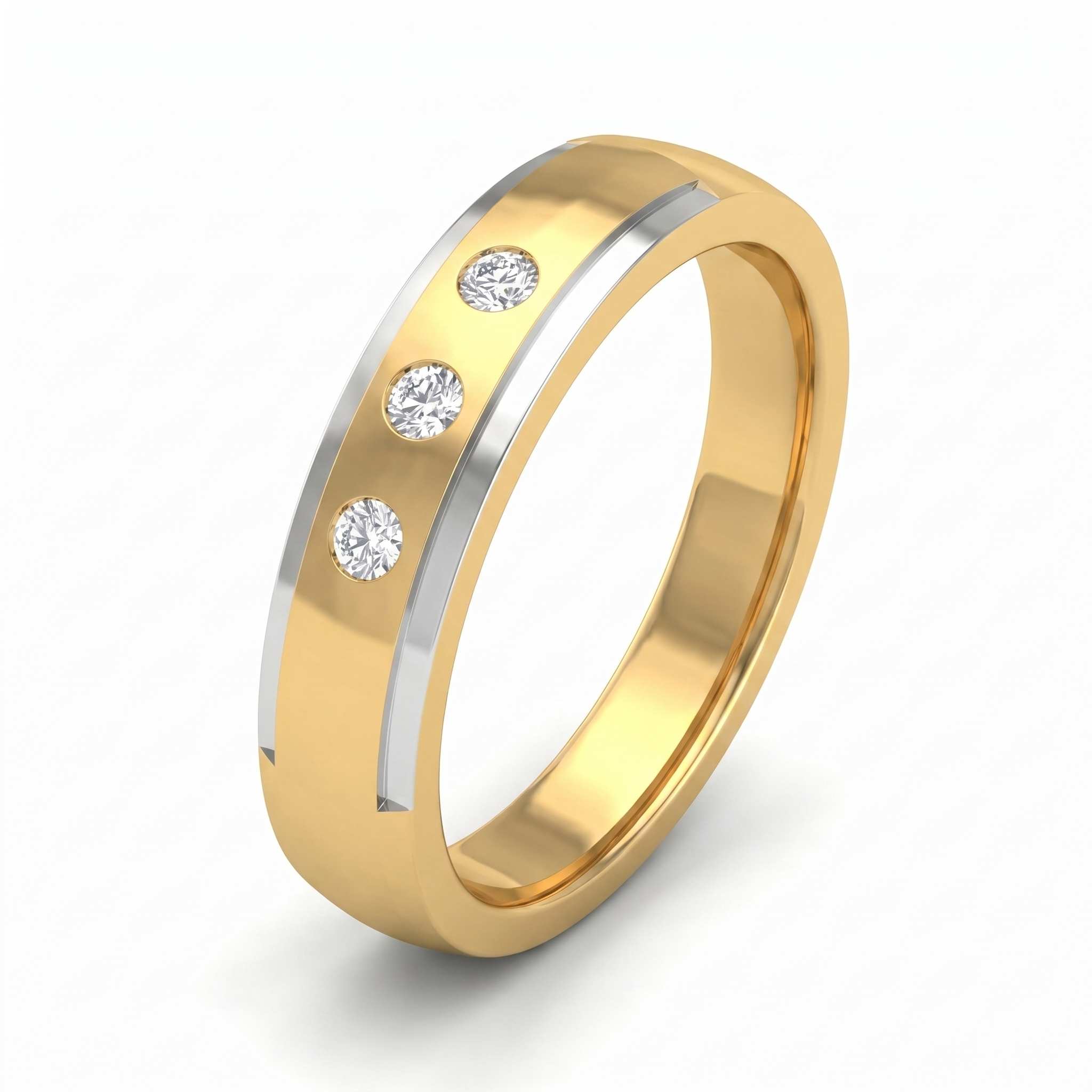 Glistening Petal Men's Diamond Ring by SVADEZI - yellow