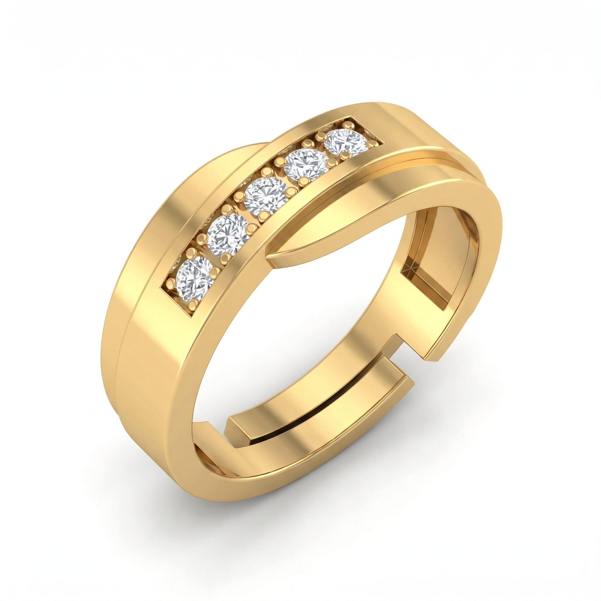 Radiant Embrace Men's Diamond Ring by SVADEZI - yellow