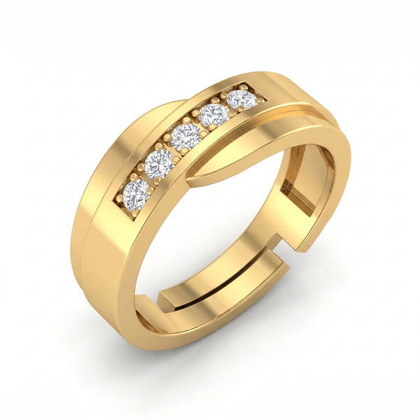 Radiant Embrace Men's Diamond Ring by SVADEZI - yellow
