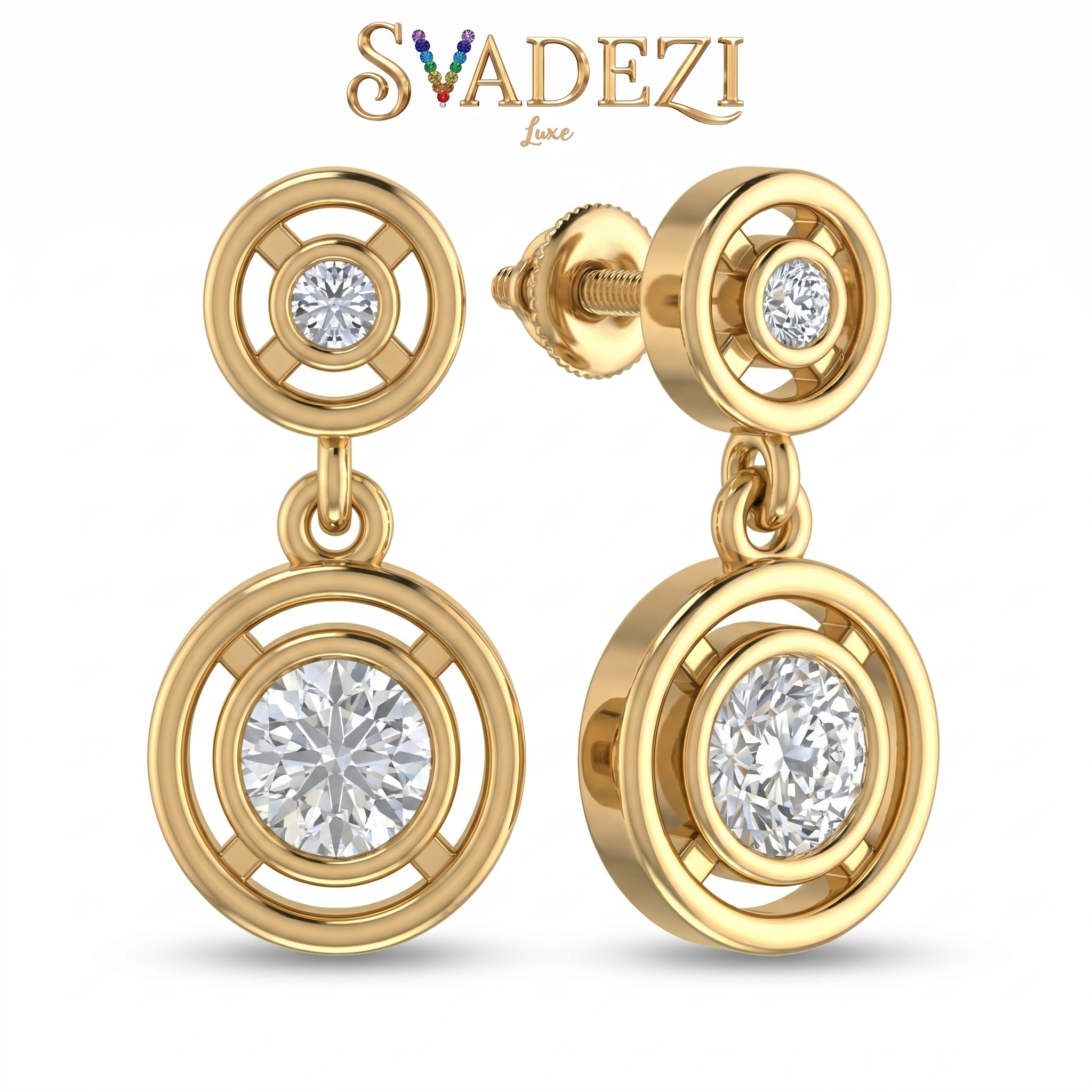 Bold Promise Diamond Earrings by SVADEZI - yellow