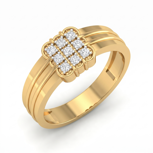 Resplendent Melody Men's Diamond Ring by SVADEZI - yellow