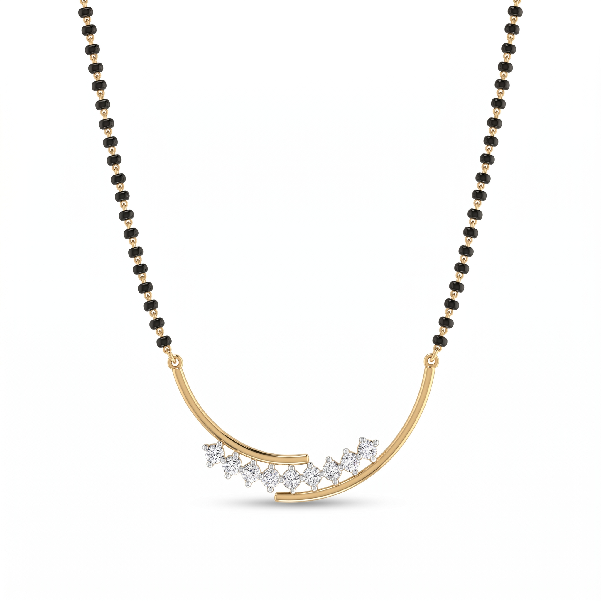 Sparkling Bliss Diamond Mangalsutra by SVADEZI - yellow