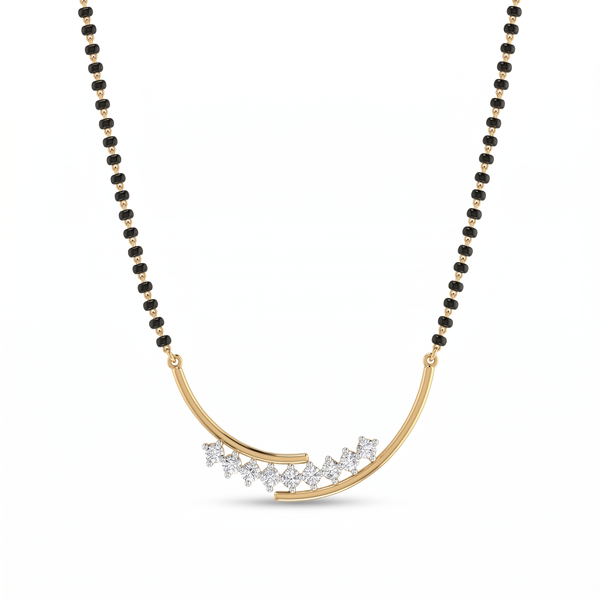 Sparkling Bliss Diamond Mangalsutra by SVADEZI - yellow