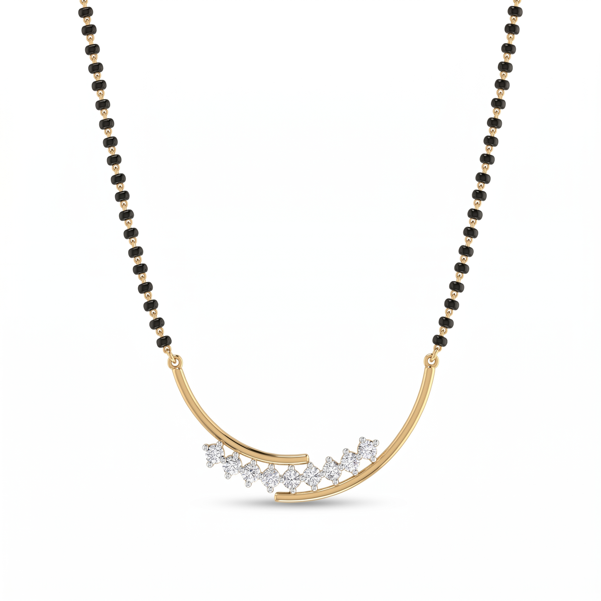 Sparkling Bliss Diamond Mangalsutra by SVADEZI - yellow