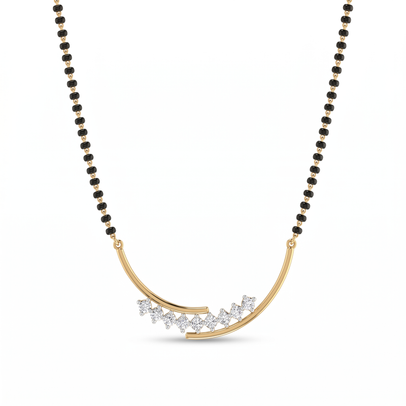 Sparkling Bliss Diamond Mangalsutra by SVADEZI