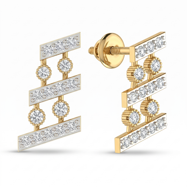 Imperial Ballad Diamond Earrings by SVADEZI - yellow