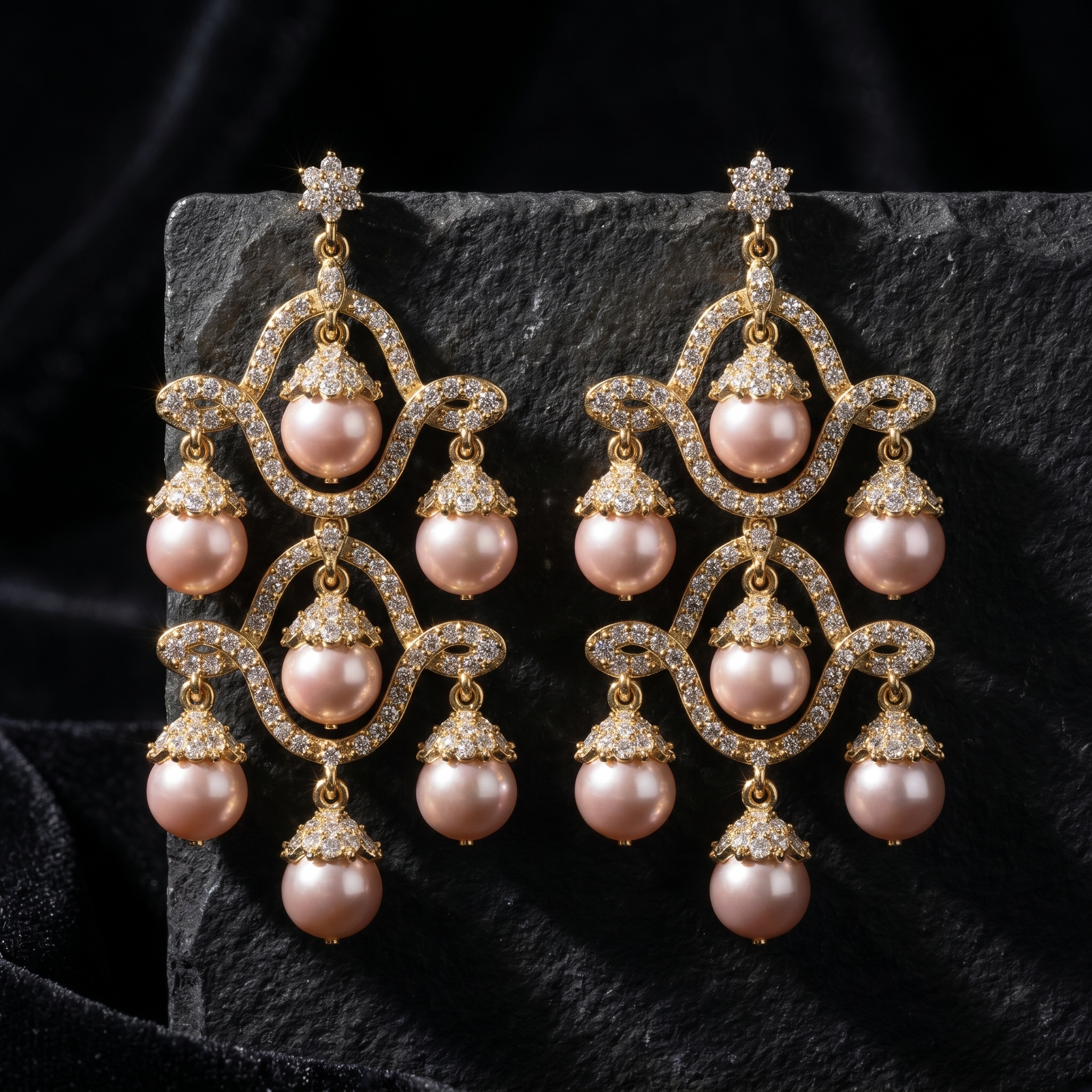 Sacred Brilliance Diamond Earrings by SVADEZI - yellow