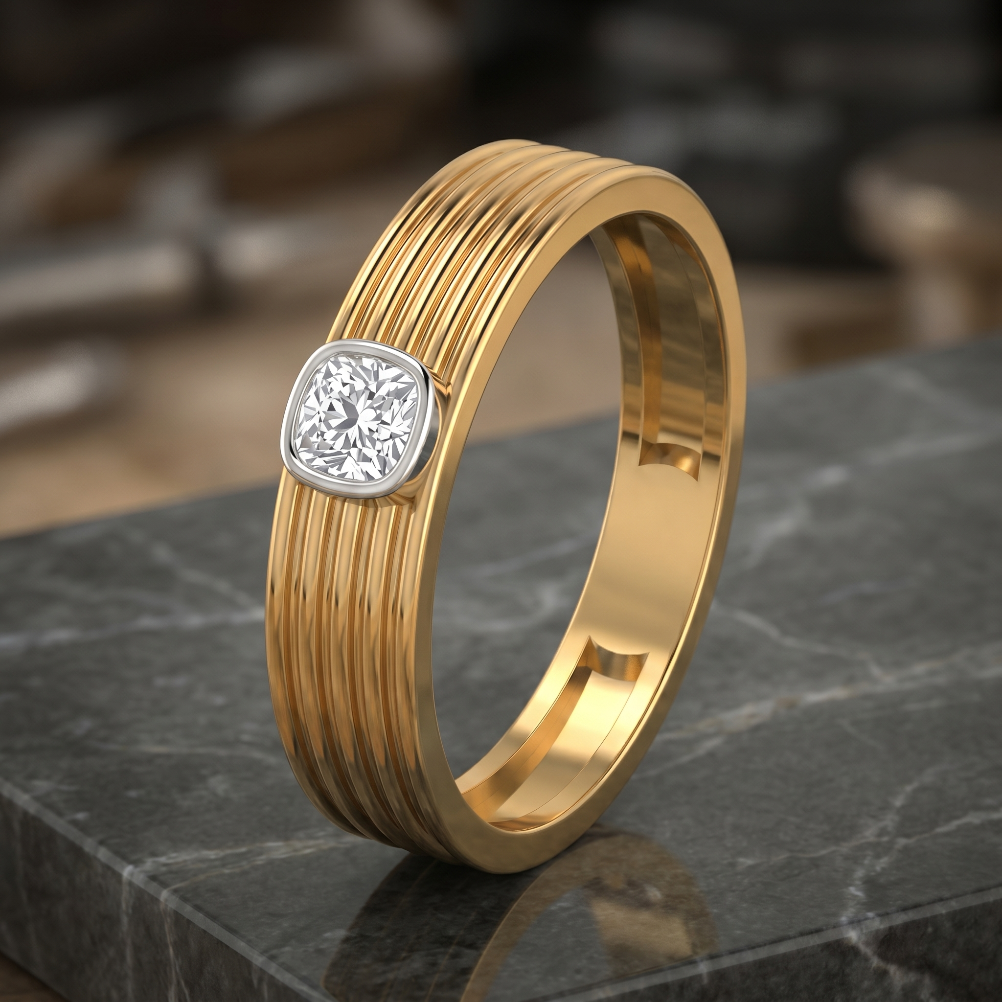 Sovereign Aura Men's Diamond Ring by SVADEZI - yellow