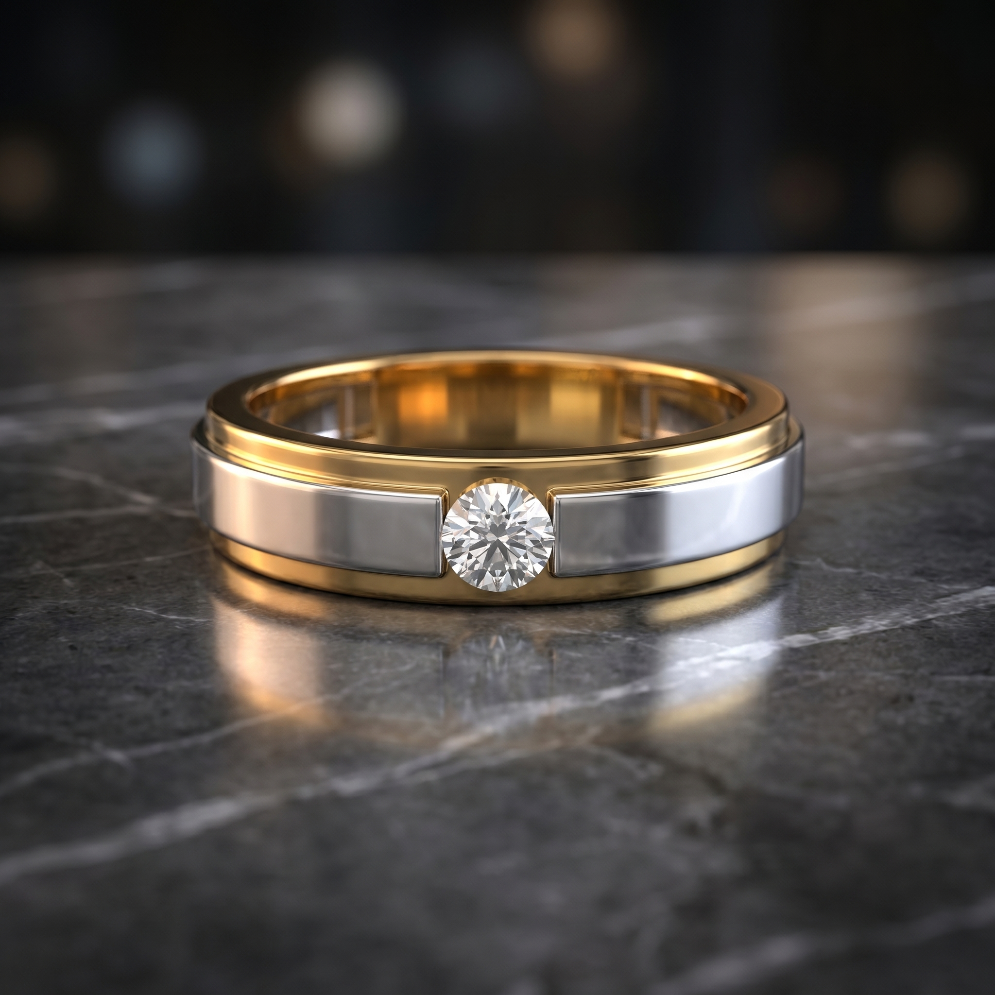 Glistening Embrace Men's Diamond Ring by SVADEZI - yellow