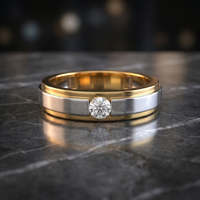 Glistening Embrace Men's Diamond Ring by SVADEZI - yellow