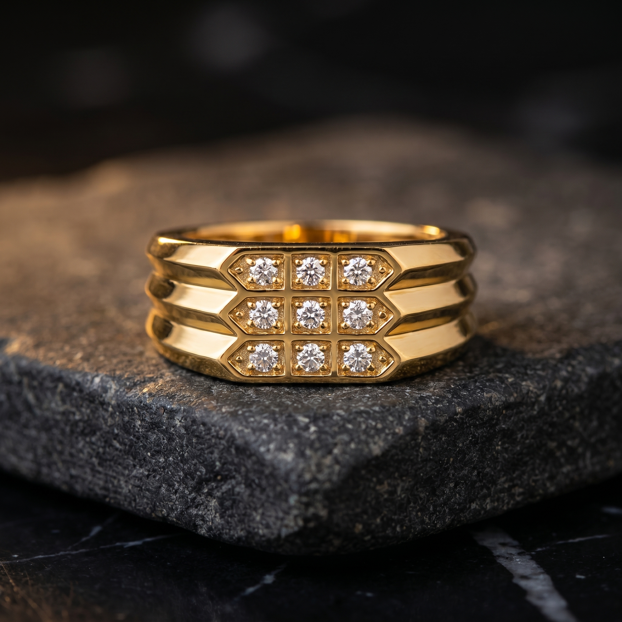 Sovereign Whisper Men's Diamond Ring by SVADEZI - yellow
