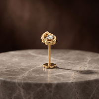 Lavish Majesty Diamond Nose Pin by SVADEZI - yellow