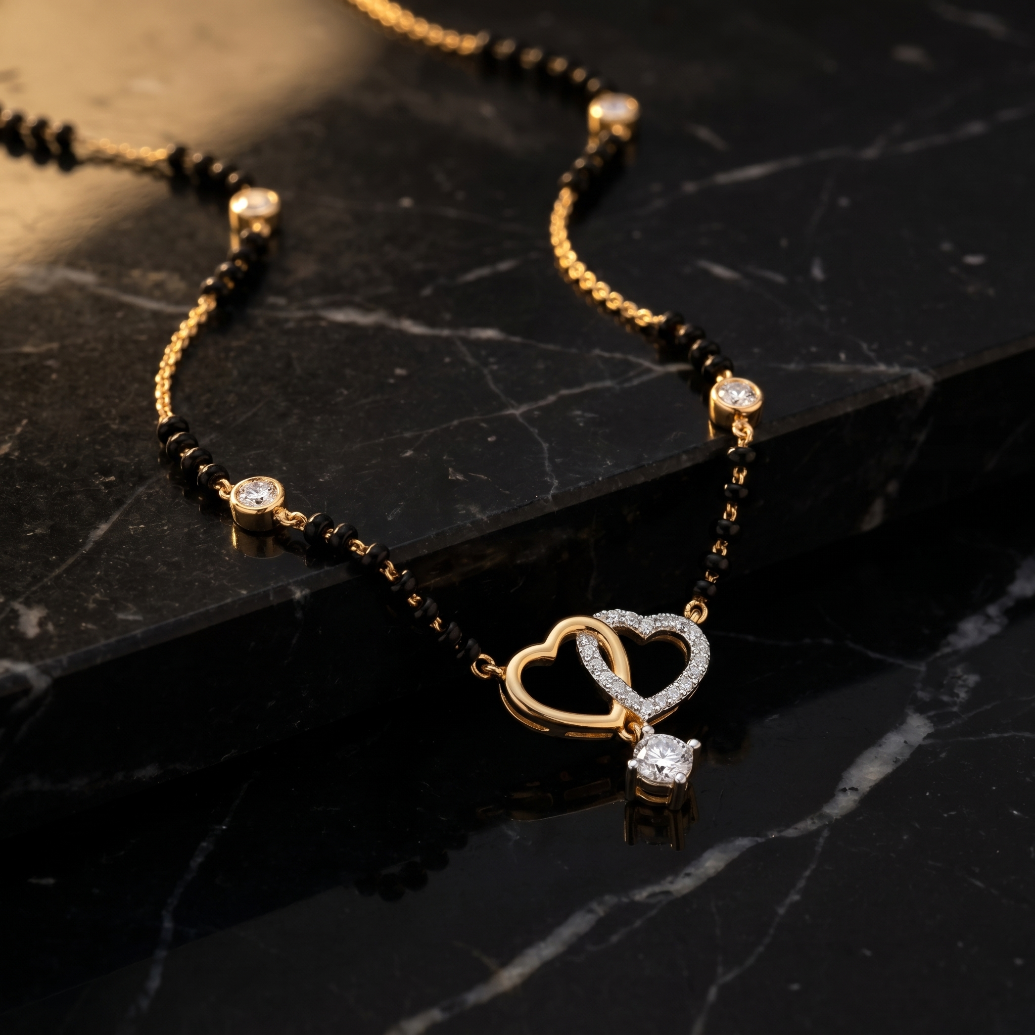 Sovereign Charm Diamond Mangalsutra by SVADEZI - yellow
