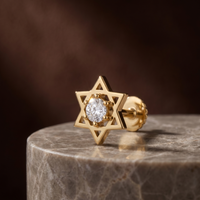 Aureate Reverence Diamond Nose Pin by SVADEZI - yellow