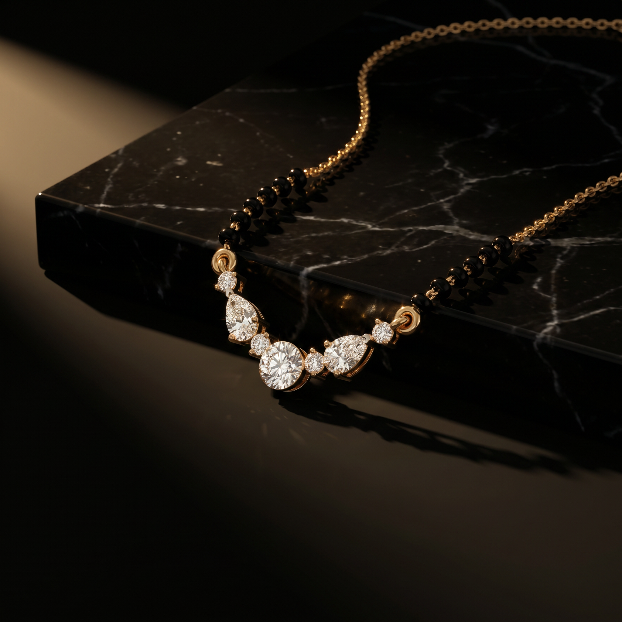 Sublime Embrace Diamond Mangalsutra by SVADEZI - yellow
