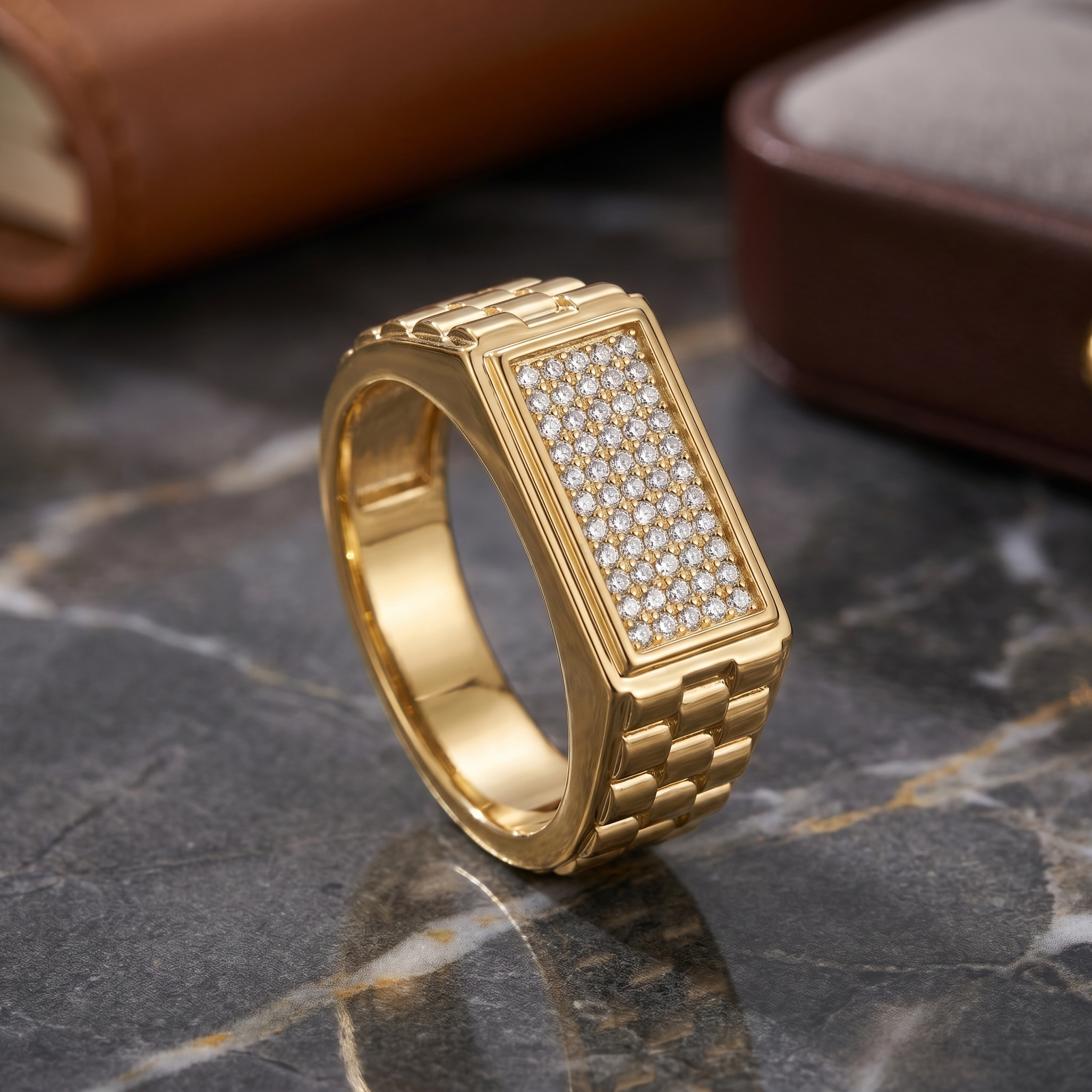 Sparkling Embrace Men's Diamond Ring by SVADEZI - yellow